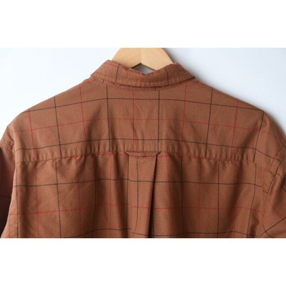 Vintage Orvis Button Up Shirt Mens L Rust Plaid Pocket Business Casual - Picture 6 of 8